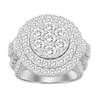 LADIES RING 5.00CT ROUND/BAGUETTE DIAMOND 10K WHITE GOLD