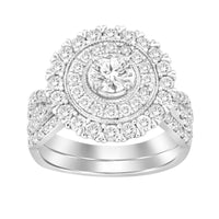 LADIES BRIDAL SET 2.00CT ROUND DIAMOND 14K WHITE GOLD (CENTER STONE 0.38CT ROUND DIAMOND)