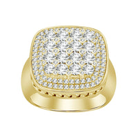 MEN'S RING 2.00CT ROUND DIAMOND 10K YELLOW GOLD