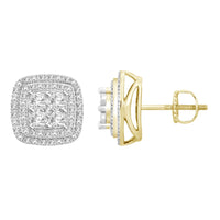 LADIES STUD EARRINGS 0.25CT ROUND DIAMOND 10K YELLOW GOLD