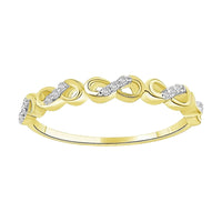 LADIES STACKABLE BAND 0.05CT ROUND DIAMOND 10K YELLOW GOLD