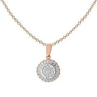 LADIES PENDANT 0.10CT ROUND DIAMOND 10K ROSE GOLD