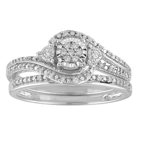 LADIES RING 0.15CT ROUND DIAMOND 10K WHITE GOLD