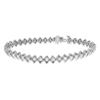 LADIES BRACELET 1.00CT ROUND DIAMOND 10K WHITE GOLD