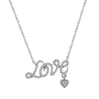 LADIES NECKLACE 0.20CT ROUND DIAMOND 10K WHITE GOLD