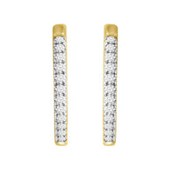 HOOPS EARRINGS 3.00CT ROUND DIAMOND 14K WHITE GOLD