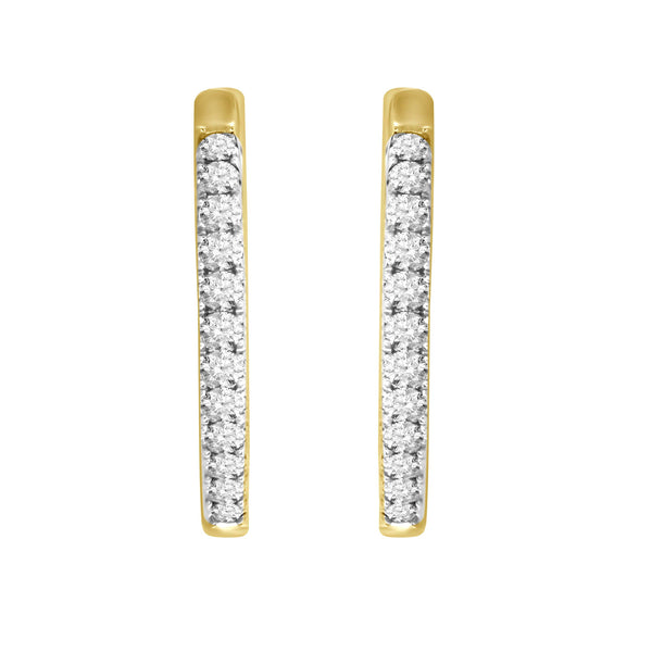 HOOPS EARRINGS 3.00CT ROUND DIAMOND 14K WHITE GOLD