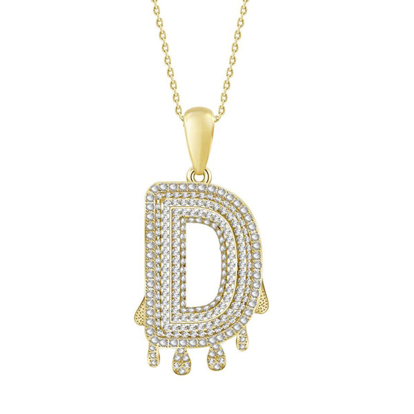 MEN'S CHARM 0.33CT ROUND DIAMOND 10K YELLOW GOLD