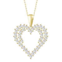 LADIES PENDANT WITH CHAIN 0.50CT ROUND DIAMOND 10K YELLOW GOLD