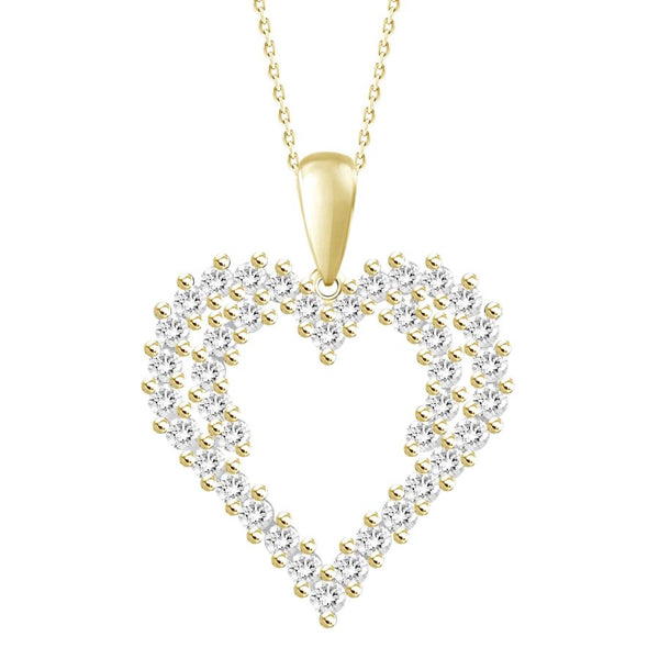 LADIES PENDANT WITH CHAIN 0.50CT ROUND DIAMOND 10K YELLOW GOLD