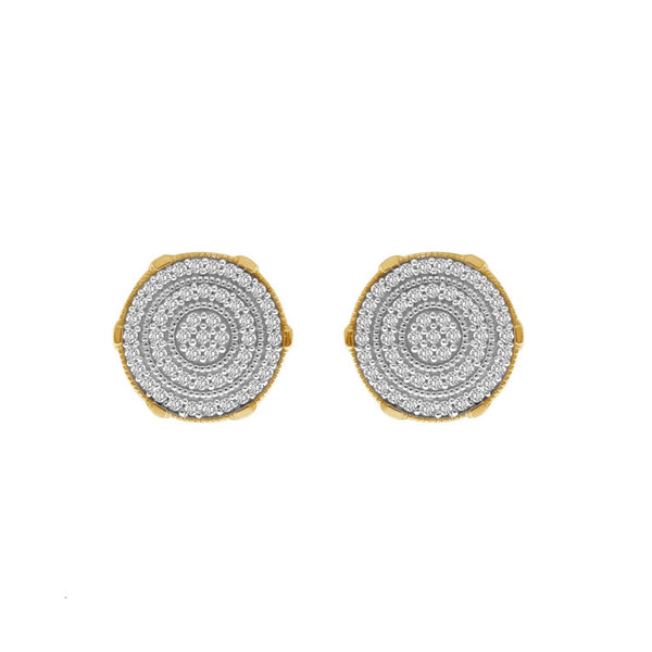 LADIES EARRINGS 0.50CT ROUND DIAMOND 10K YELLOW GOLD