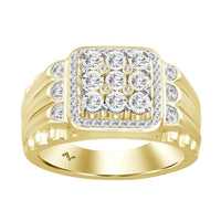 MEN'S RING 0.33CT ROUND DIAMOND 10K YELLOW GOLD