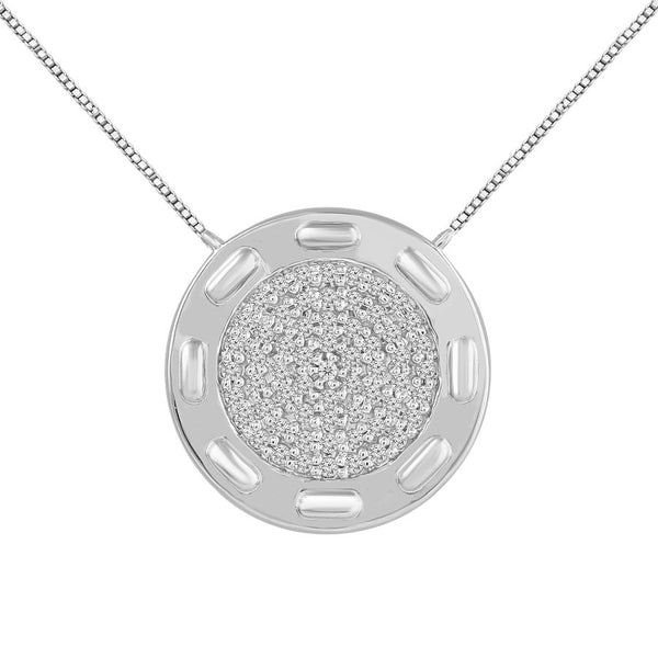 LADIES PENDANT 0.10CT ROUND DIAMOND 10K WHITE GOLD