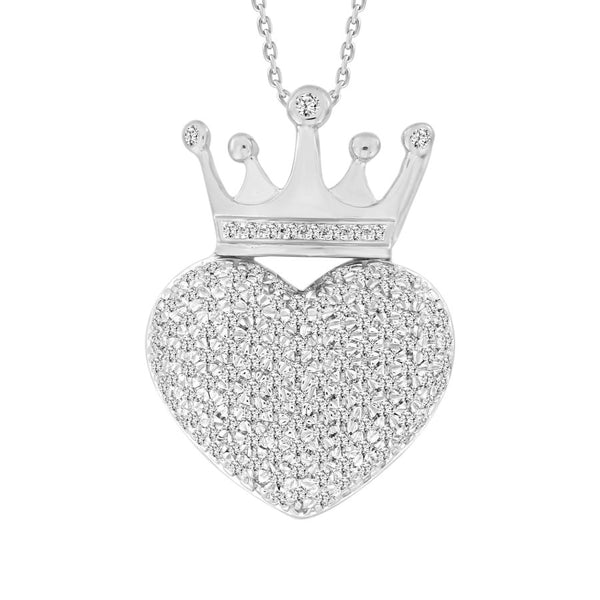 LADIES PENDANT 0.33CT ROUND DIAMOND 10K WHITE GOLD