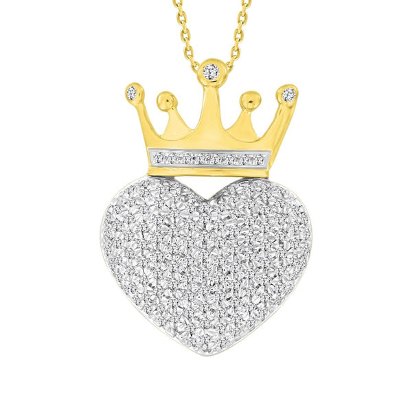 LADIES PENDANT WITH CHAIN 0.33CT ROUND DIAMOND 10K YELLOW GOLD
