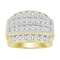 MEN'S RING 3.00CT ROUND DIAMOND 10K YELLOW GOLD