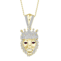 MEN'S CHARM 0.70CT ROUND DIAMOND 10K YELLOW GOLD