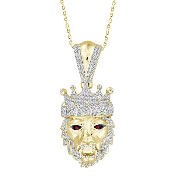 MEN'S CHARM 0.70CT ROUND DIAMOND 10K YELLOW GOLD