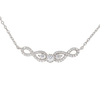 LADIES NECKLACE 0.25CT ROUND DIAMOND 10K WHITE GOLD