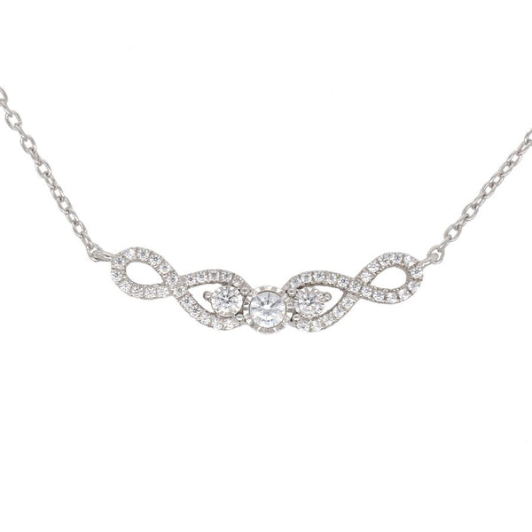 LADIES NECKLACE 0.25CT ROUND DIAMOND 10K WHITE GOLD