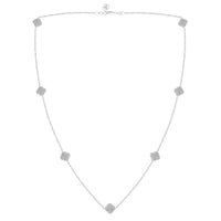 LADIES NECKLACE 0.75CT ROUND DIAMOND 10K WHITE GOLD