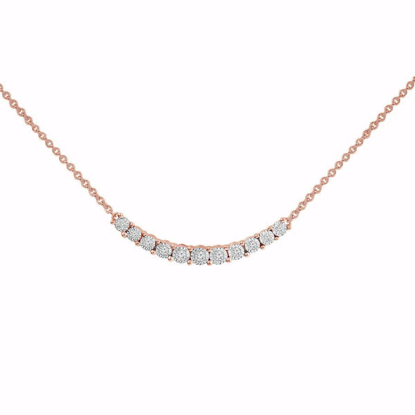 LADIES NECKLACE 0.10CT ROUND DIAMOND 10K ROSE GOLD