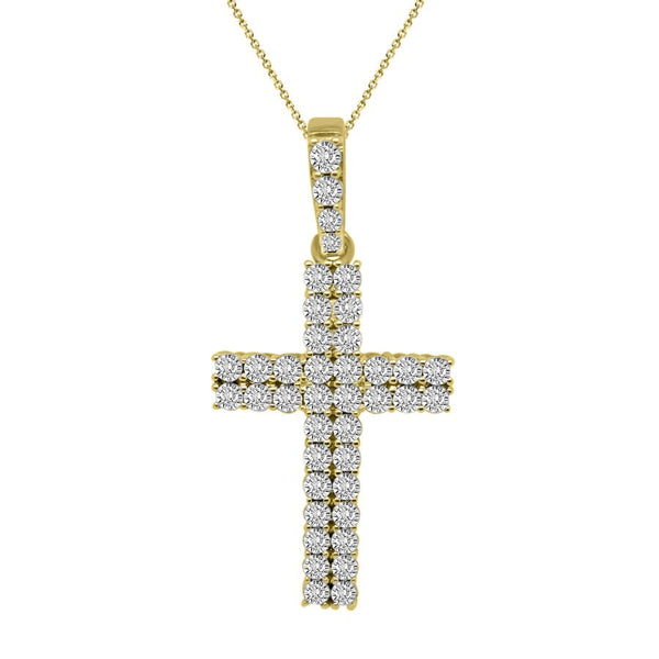 MEN'S CHARM 1.00CT ROUND DIAMOND 10K YELLOW GOLD