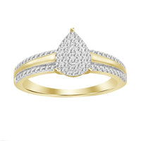 LADIES RING 0.20CT ROUND DIAMOND 10K YELLOW GOLD