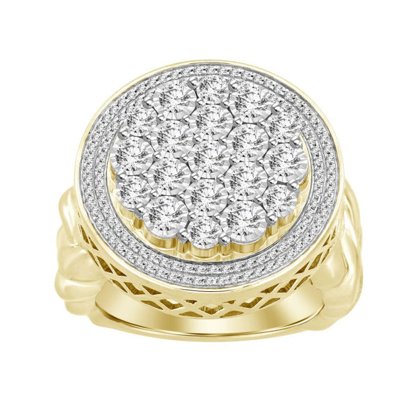 MEN'S RING 1.00CT ROUND DIAMOND 10K YELLOW GOLD