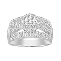 LADIES RING 1.00CT ROUND DIAMOND 10K WHITE GOLD