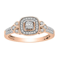 LADIES RING 0.25CT ROUND DIAMOND 10K ROSE GOLD