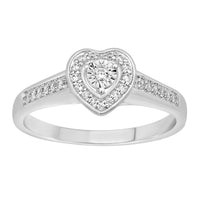 LADIES RING 0.15CT ROUND DIAMOND 10K WHITE GOLD