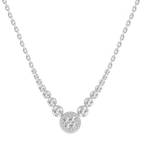 LADIES NECKLACE 0.33CT ROUND DIAMOND 10K WHITE GOLD