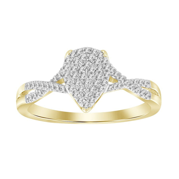 LADIES RING 0.15CT ROUND DIAMOND 10K YELLOW GOLD