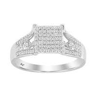 LADIES RING 0.20CT ROUND DIAMOND 10K WHITE GOLD