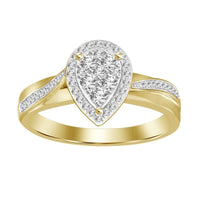 LADIES RING 0.25CT ROUND DIAMOND 10K YELLOW GOLD