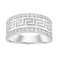 MEN'S BAND 1.00CT ROUND DIAMOND 14K WHITE GOLD (SI QUALITY)