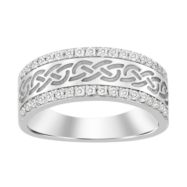 MEN'S BAND 0.50CT ROUND DIAMOND 14K WHITE GOLD (SI QUALITY)