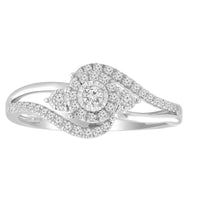 LADIES RING 0.25CT ROUND DIAMOND 10K WHITE GOLD