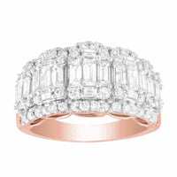 LADIES RING 2.00CT ROUND/BAGUETTE DIAMOND 14K ROSE GOLD