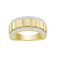 MEN'S BAND 1.00CT ROUND DIAMOND 14K YELLOW GOLD