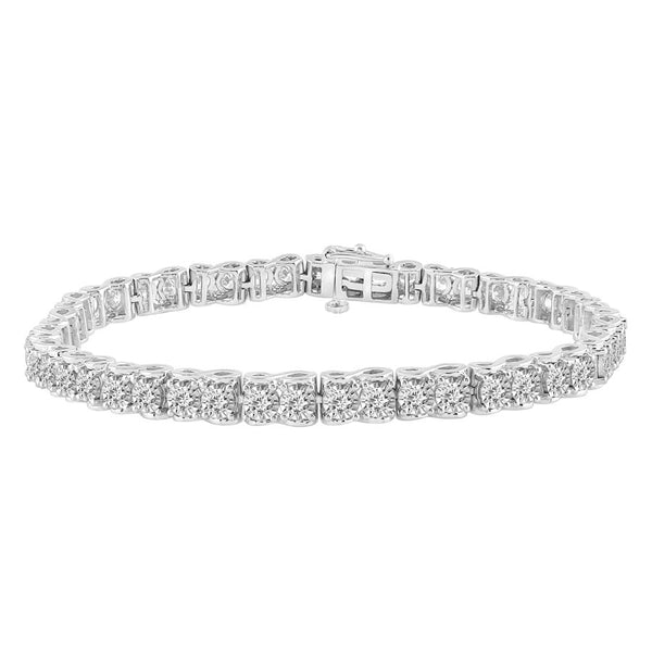 LADIES BRACELET 3.00CT ROUND DIAMOND 10K WHITE GOLD