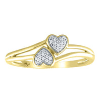 LADIES RING 0.05CT ROUND DIAMOND 10K YELLOW GOLD