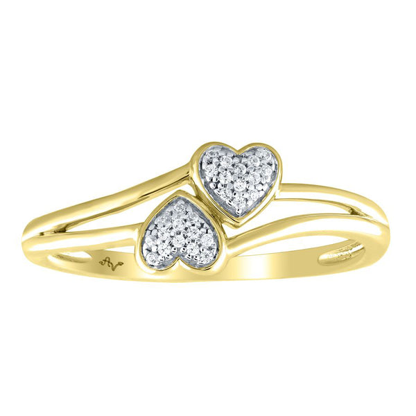 LADIES RING 0.05CT ROUND DIAMOND 10K YELLOW GOLD