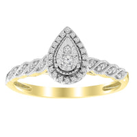 LADIES RING 0.10CT ROUND DIAMOND 10K YELLOW GOLD