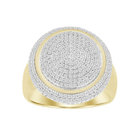 MEN'S RING 0.75CT ROUND DIAMOND 10K YELLOW GOLD