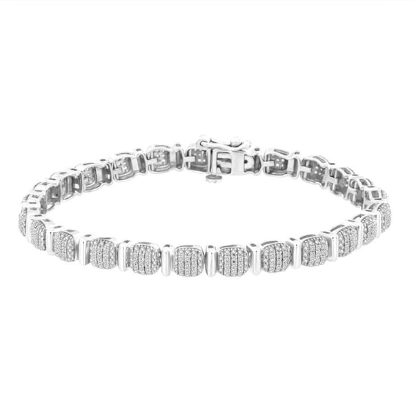 LADIES BRACELET 0.50CT ROUND DIAMOND 10K WHITE GOLD