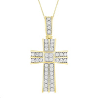 MEN'S PENDANT 1.00CT ROUND DIAMOND 10K YELLOW GOLD