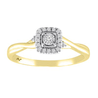 LADIES RING 0.10CT ROUND DIAMOND 10K YELLOW GOLD