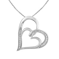 LADIES PENDANT 0.10CT ROUND DIAMOND 10K WHITE GOLD